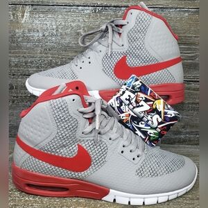 Nike SB Paul Rodriguez 7 Hyperfuse Max Grey Red  616571-006 Men Size 8.5